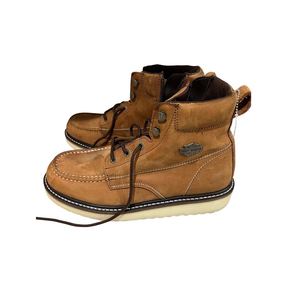 Harley-Davidson Beau D93136 Men’s 10.5M Tan Leather Motorcycle Boots